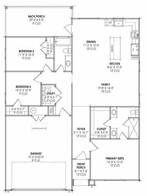 R8040-A Modern Farmhouse First Floor Plan, 3 Bedrooms, 2 Bathrooms | SM166B 