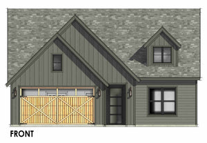 R8040-A Modern Farmhouse, 3 Bedrooms, 2 Bathrooms | SM166B Front CAD
