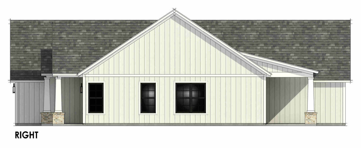 R8039-A Modern Farmhouse, 3 Bedrooms, 2 Bathrooms | SM167A Right CAD