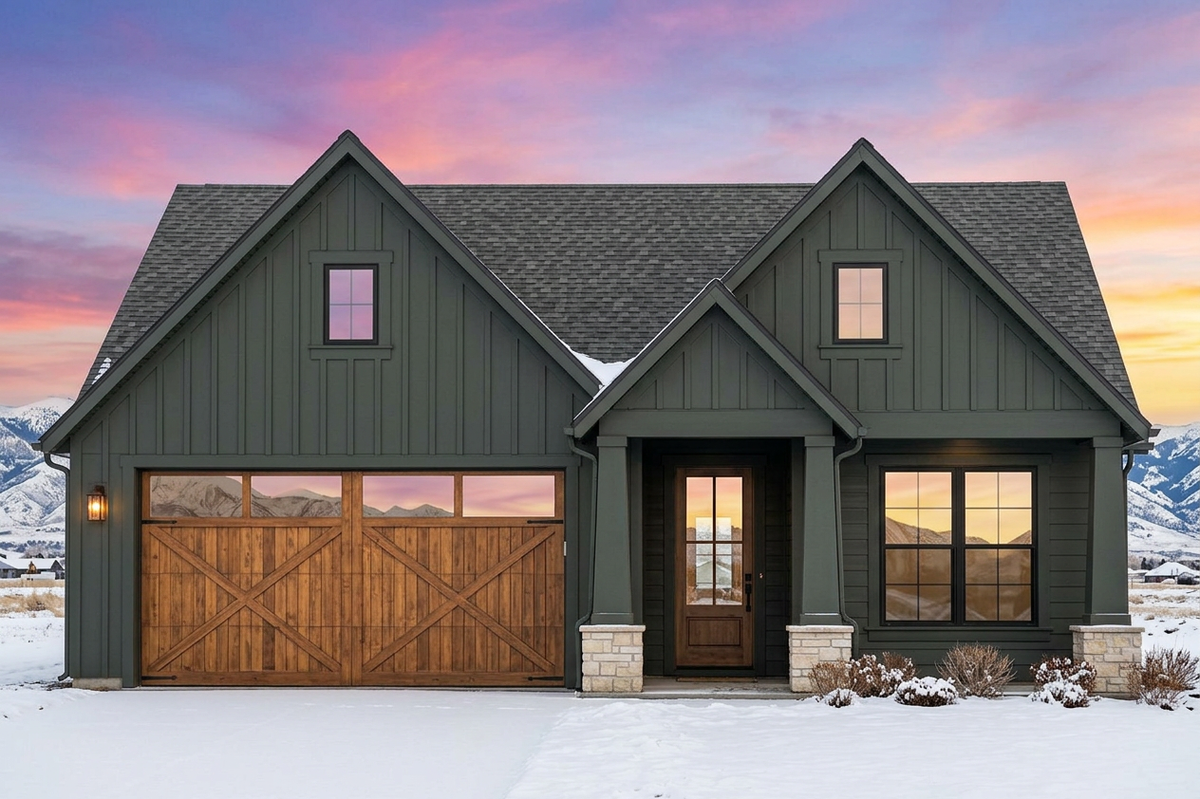 R8098-A Craftsman House, 4 Bedrooms, 3 Bathrooms | SM168A House Plan Exterior-2