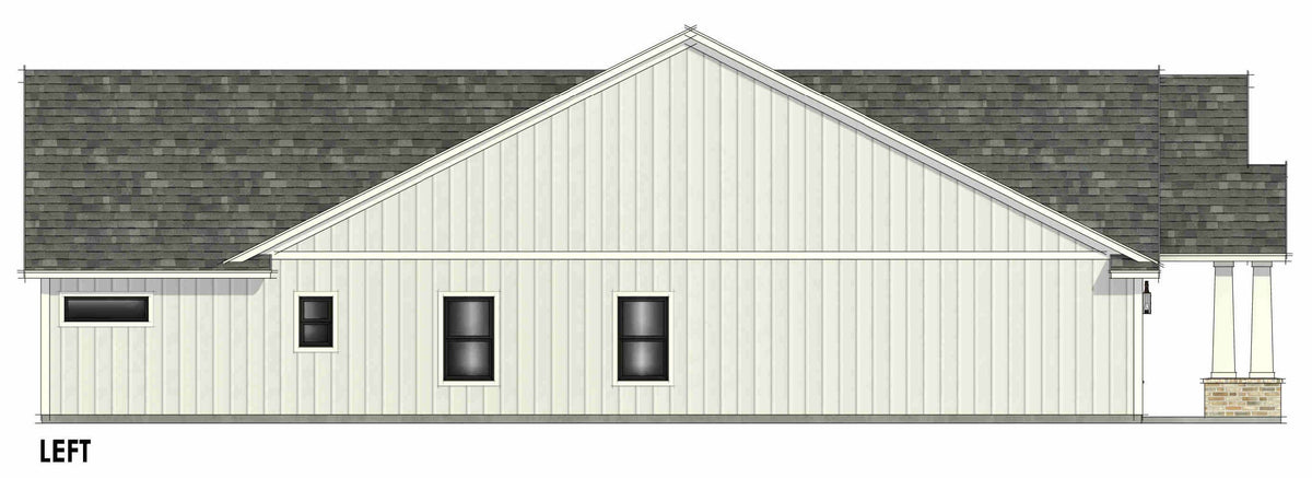 R8098-A Craftsman House, 4 Bedrooms, 3 Bathrooms | SM168A House Plan Left CAD