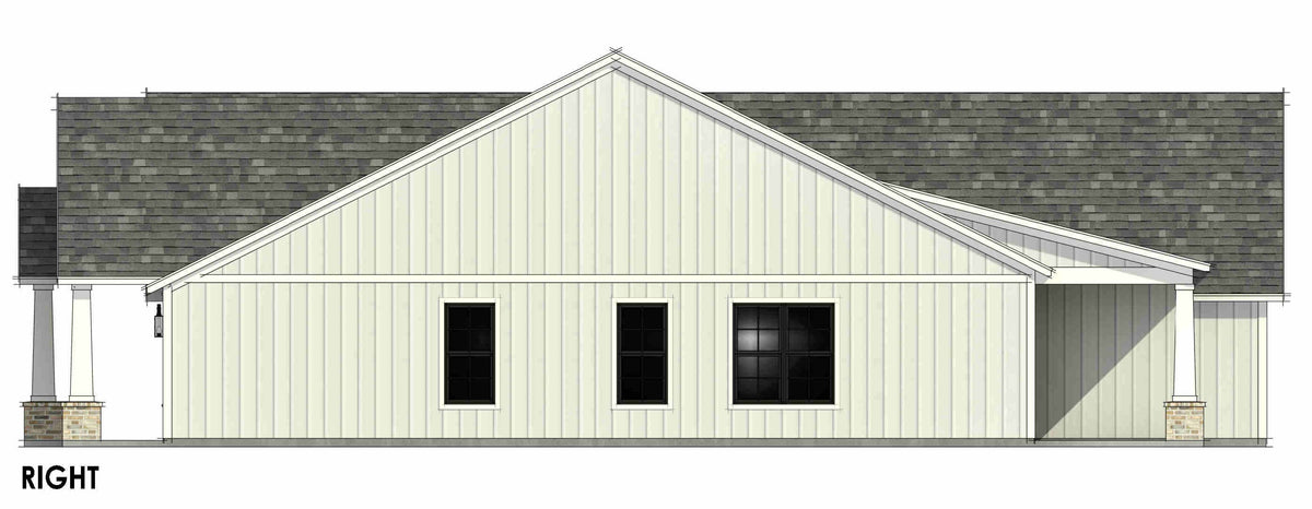 R8098-A Craftsman House, 4 Bedrooms, 3 Bathrooms | SM168A House Plan Right CAD