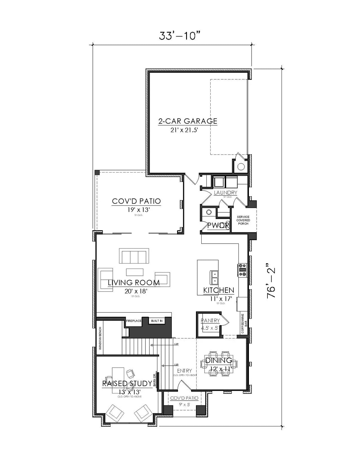 AG7495-A Transitional House First Floor Plan, 3 Bed, 2.5 Bath | Stamford House Plan 