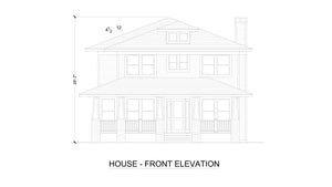 F7493-A Craftsman House Front Elevation, 4 Bed, 4.5 Bath | Steiner Street House Plan 