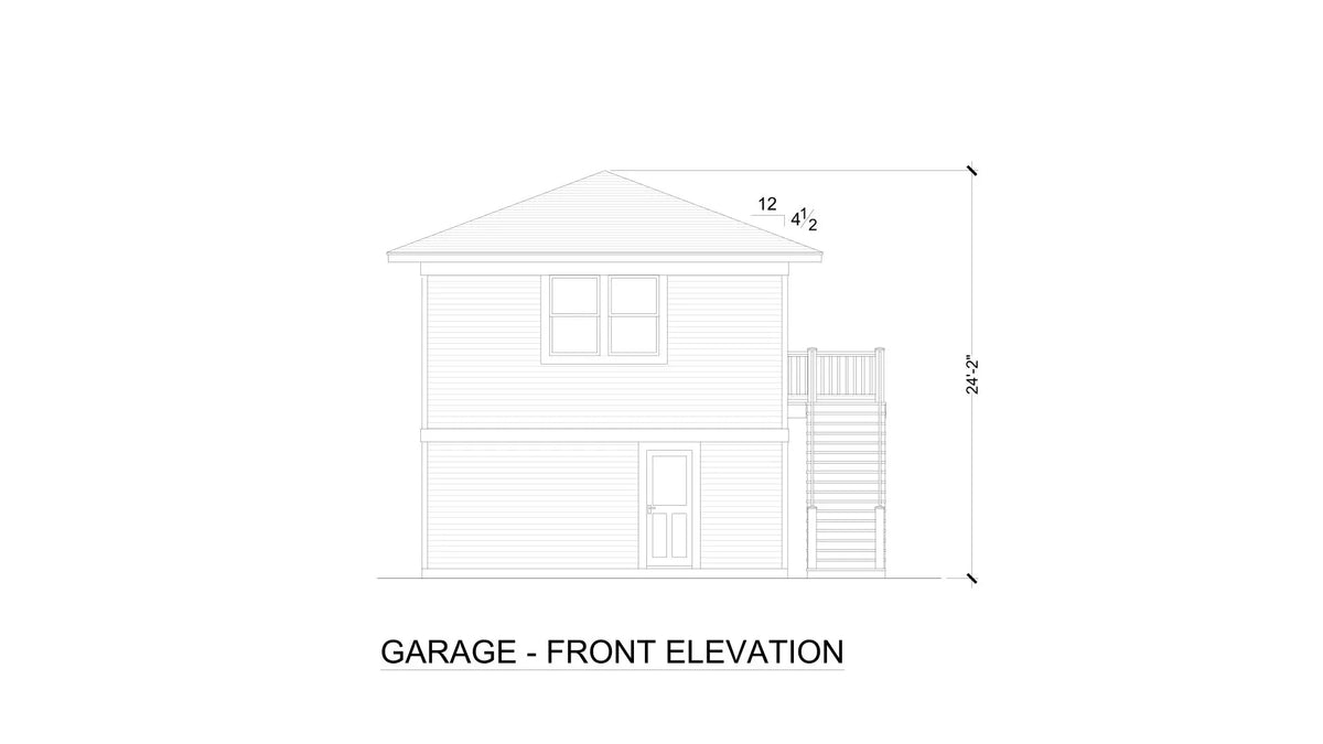F7493-A Craftsman House Garage Front Elevation, 4 Bed, 4.5 Bath | Steiner Street House Plan 
