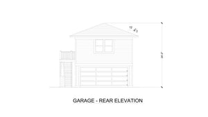 F7493-A Craftsman House Garage Rear Elevation, 4 Bed, 4.5 Bath | Steiner Street House Plan 