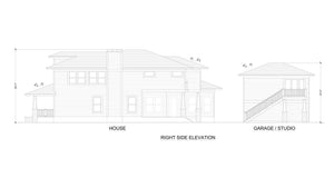 F7493-A Craftsman House Right Elevation, 4 Bed, 4.5 Bath | Steiner Street House Plan 