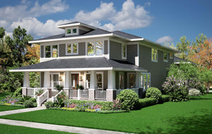F7493-A Craftsman House, 4 Bed, 4.5 Bath | Steiner Street House Plan Exterior-3