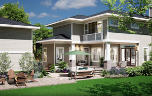 F7493-A Craftsman House, 4 Bed, 4.5 Bath | Steiner Street House Plan Exterior-5