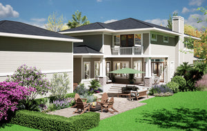 F7493-A Craftsman House, 4 Bed, 4.5 Bath | Steiner Street House Plan Exterior-6