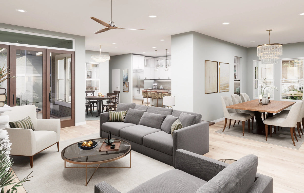 F7493-A Craftsman House Living Room, 4 Bed, 4.5 Bath | Steiner Street House Plan 