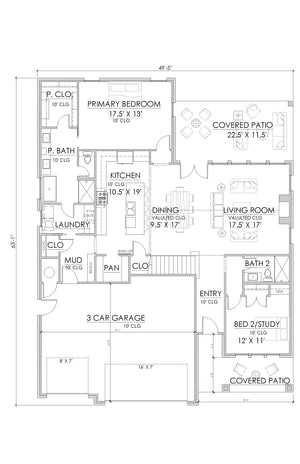 AG7499-A Country House First Floor Plan, 3 Bed, 3 Bath | Sydney House Plan 