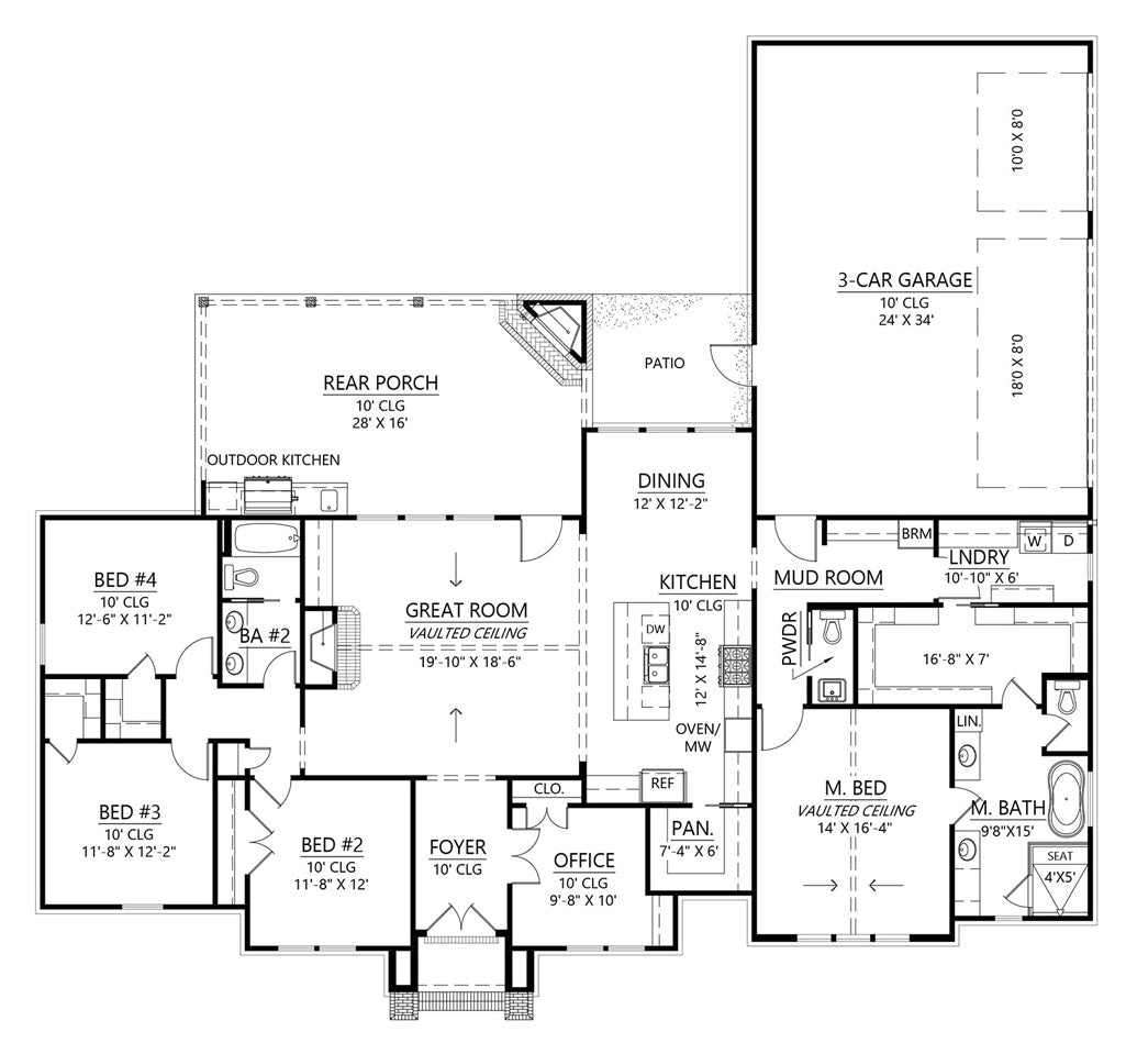 Sagebrush House Plan - Front View