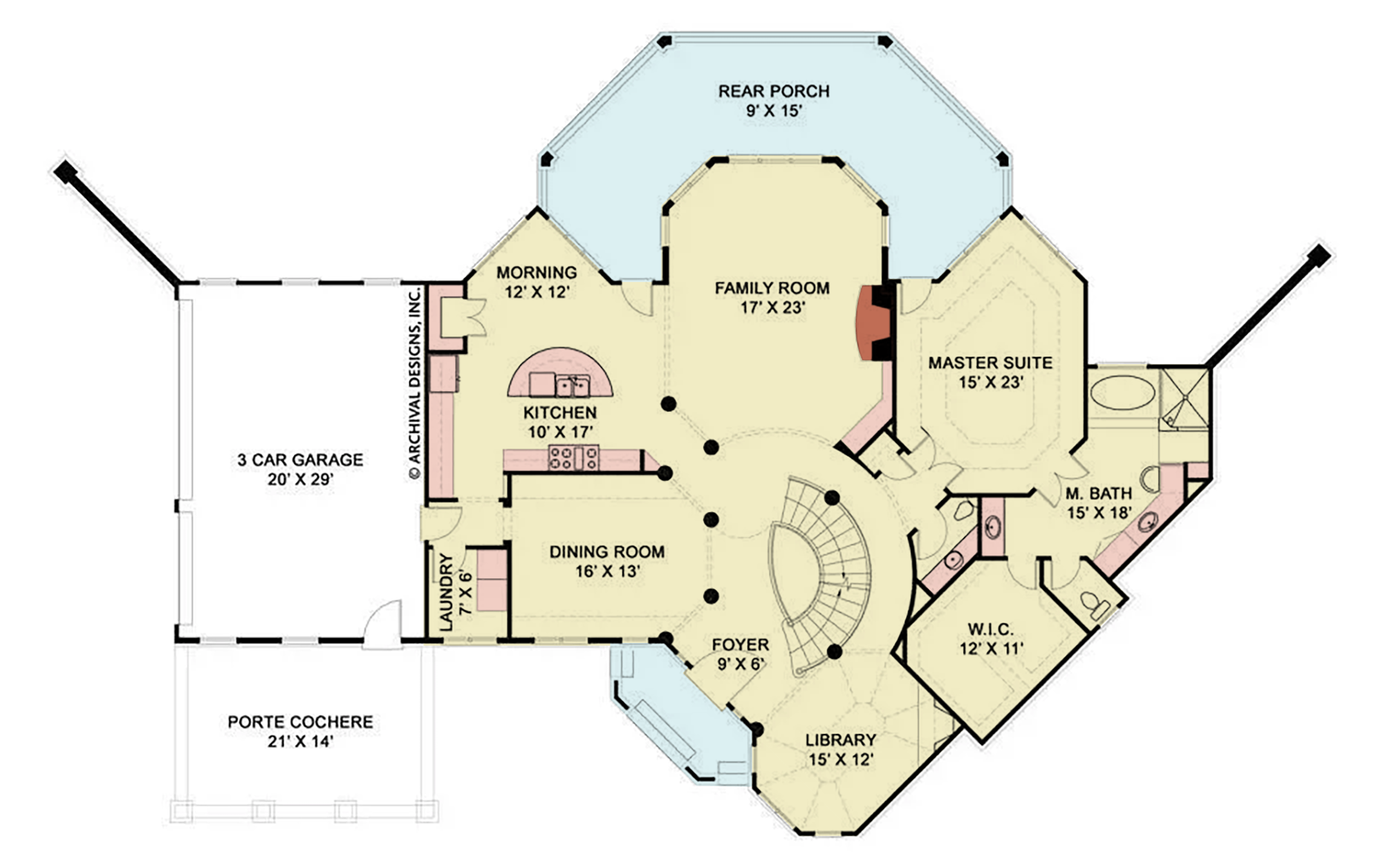 Salem House Plan - Archival Designs House Plans, floor plan