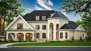 A366-A European House, 3 Bedrooms, 2.5 Bathrooms | Salem House Plan Exterior-1