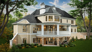 A366-A European House, 3 Bedrooms, 2.5 Bathrooms | Salem House Plan Exterior-6