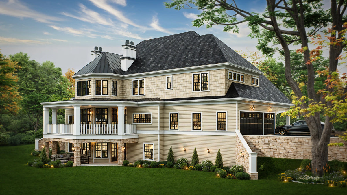 A366-A European House, 3 Bedrooms, 2.5 Bathrooms | Salem House Plan Exterior-7