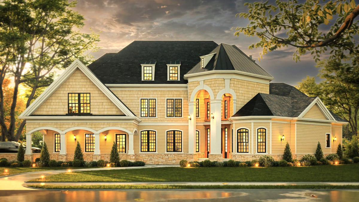 A366-A European House, 3 Bedrooms, 2.5 Bathrooms | Salem House Plan Exterior-3