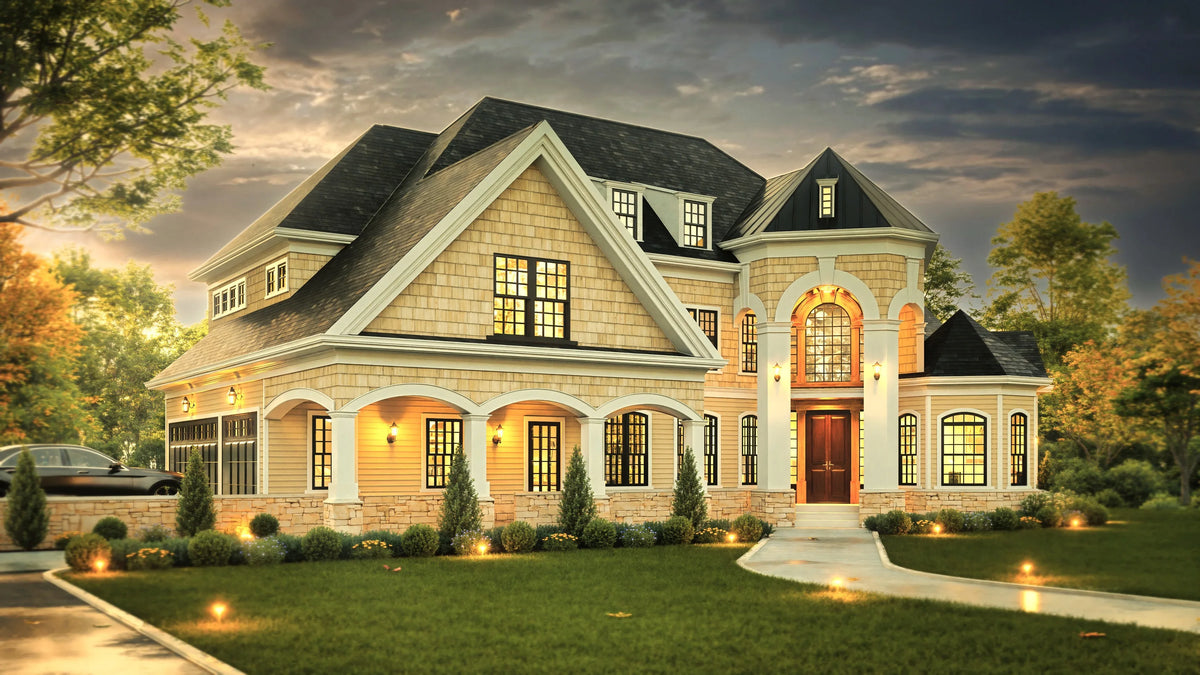 A366-A European House, 3 Bedrooms, 2.5 Bathrooms | Salem House Plan Exterior-2