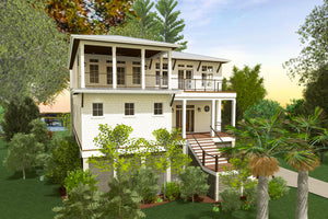 X5732-A Coastal House, 3 to 4 Bedrooms, 4.5 Bathrooms | Sandy Dunes House Plan Exterior-2