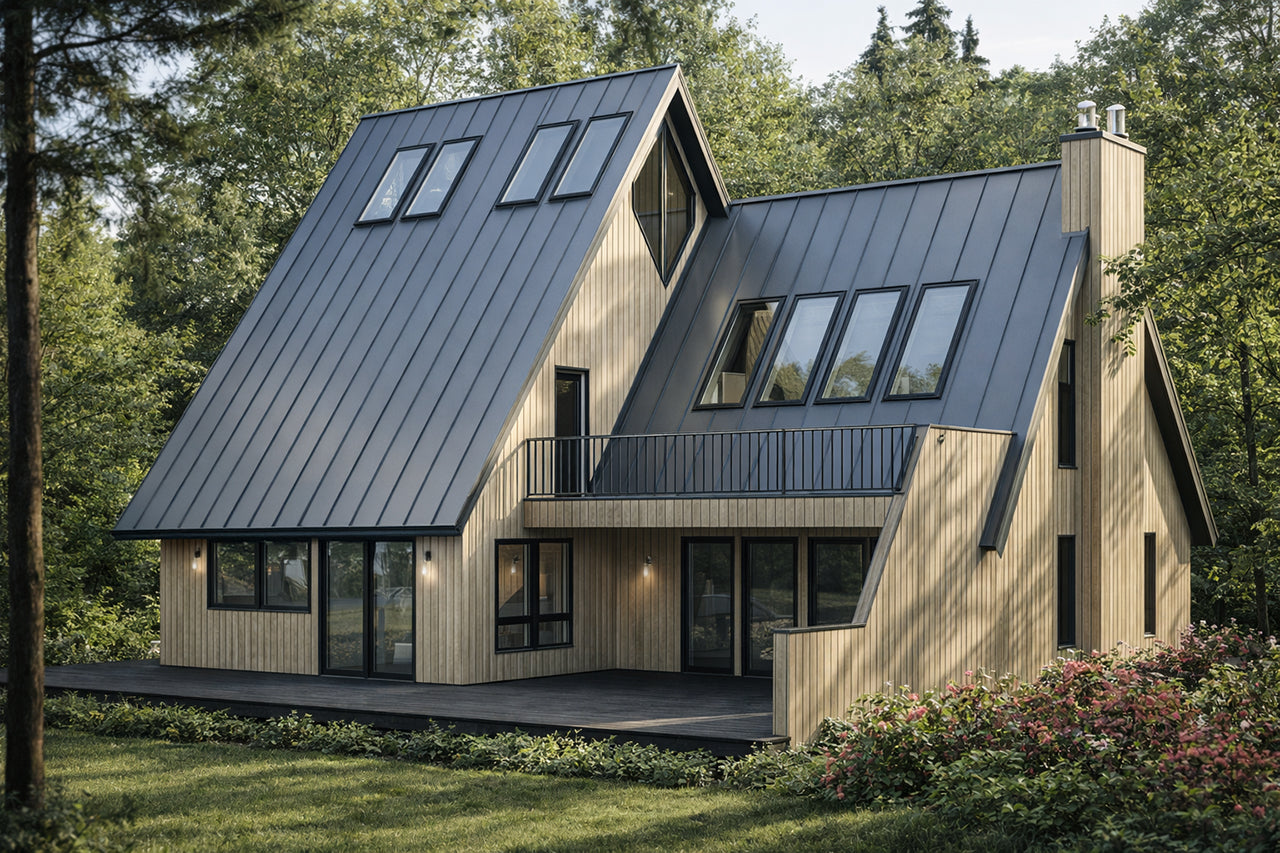 AM7645-A A-Frame House, 3 Bedrooms, 2 Bathrooms | Cascade House Plan Exterior