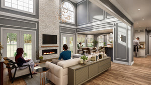 Spacious 5-bedroom home with grand foyer and outdoor living areas.