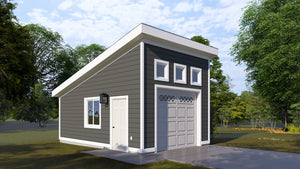 AO8488-A Detached Garage | Scribner Garage Plan Exterior-4