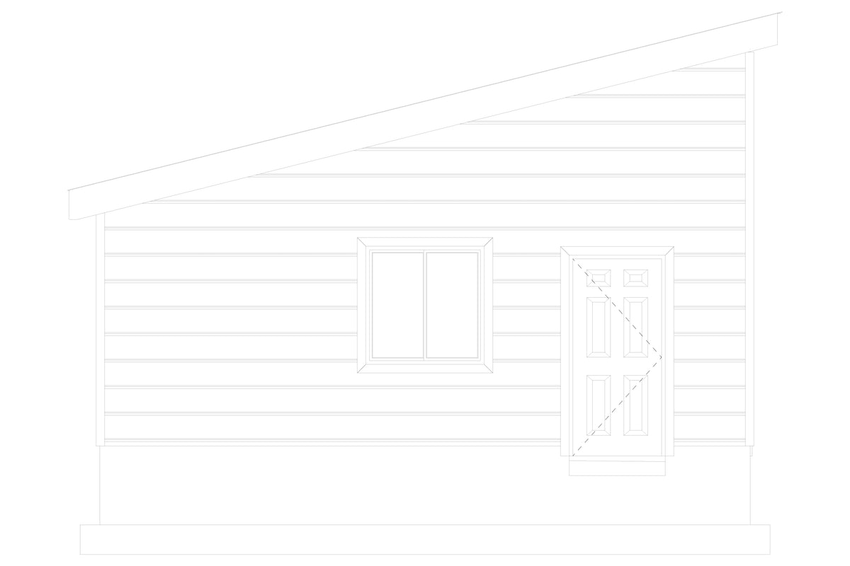 AO8488-A Detached Garage | Scribner Garage Plan Left Elevation