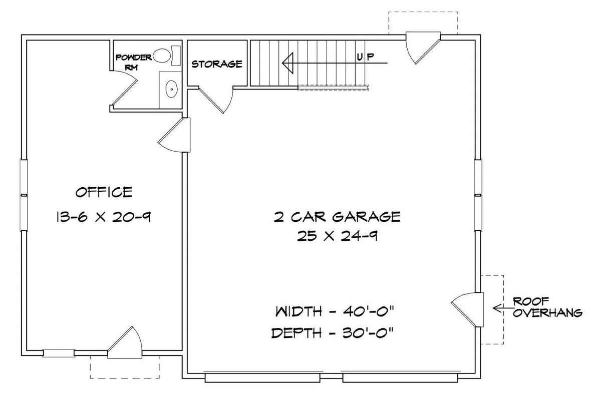 Senoia Garage Plan - Archival Designs House Plans, floor plan