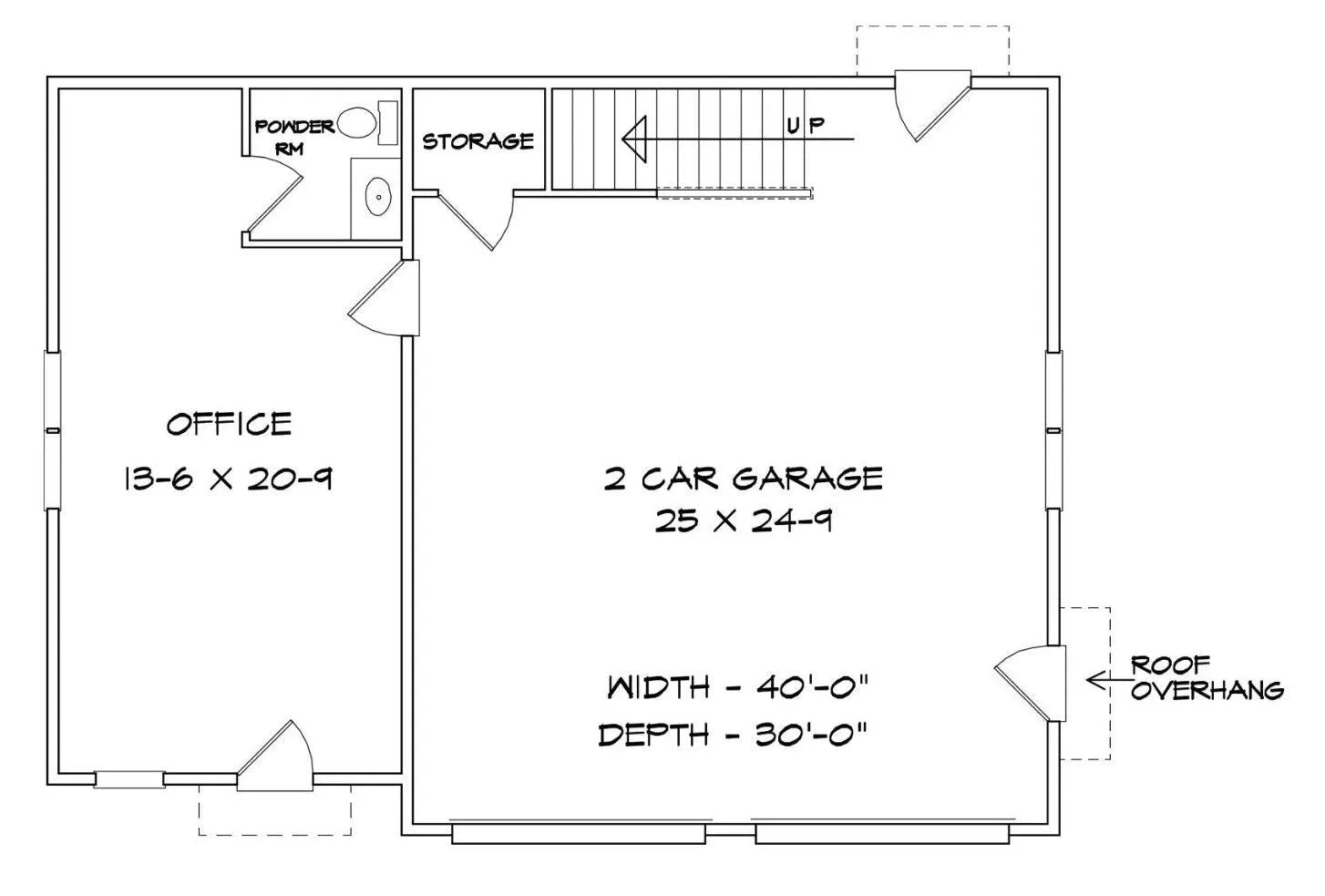 Senoia Garage Plan - Archival Designs House Plans