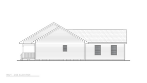 A8197-A Traditional House, 3 Bedrooms, 2 Bathrooms | Shane House Plan Right Elevation