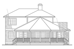 AM8268-A Cape Pod House, 2 Bedrooms, 2 Bathrooms | Lakeview House Plan Right Elevation
