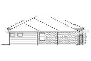 AM8102-A Prairie House, 3 Bedrooms, 3.5 Bathrooms | Laurelhurst House Plan Left Elevation