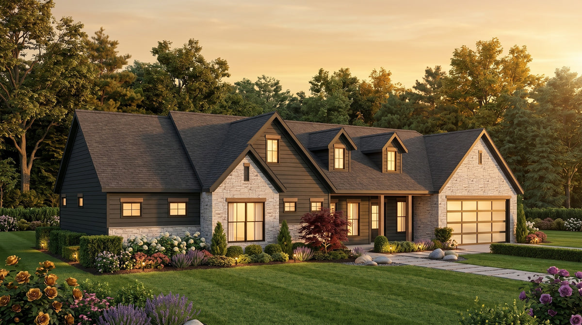 AJ8451-A Modern Farmhouse, 3 Bedrooms, 2 Bathrooms | Plan 1073 House Plan Exterior-4