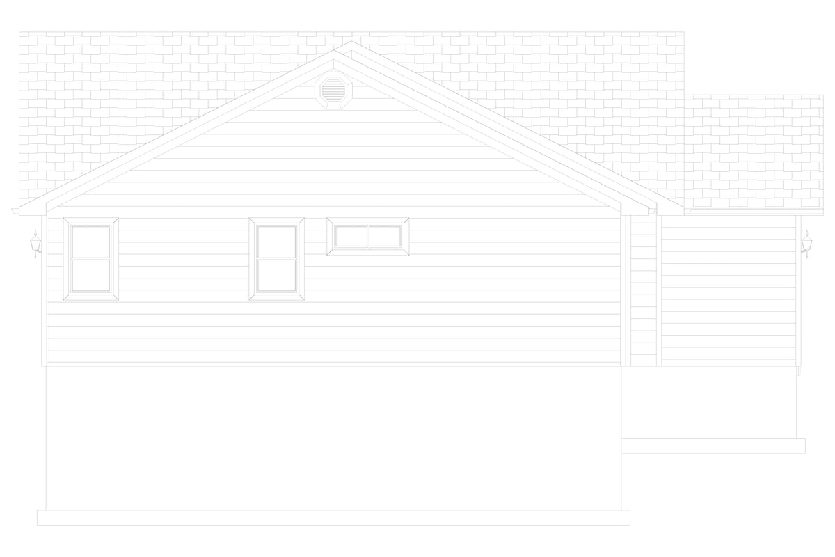 AO8483-A Traditional House, 3 to 5 Bedrooms, 2.5 to 3.5 Bathrooms | Simpson House Plan Left Elevation
