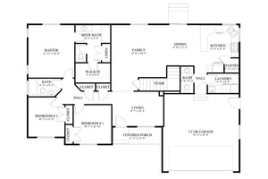 AO8483-A Traditional House, 3 to 5 Bedrooms, 2.5 to 3.5 Bathrooms | Simpson House Plan First Floor Plan