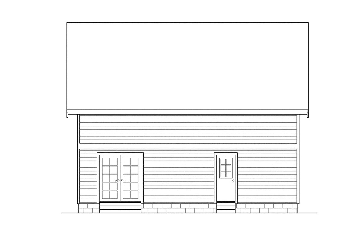 AM8288-A Cottage House, 3 Bedrooms, 2.5 Bathrooms | Dickinson House Plan Rear Elevation