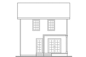 AM8289-A Cottage House, 3 Bedrooms, 2.5 Bathrooms | Emerson House Plan Rear Elevation