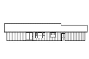 AM8112-A Ranch House, 3 Bedrooms, 2 Bathrooms | Mackay House Plan Rear Elevation