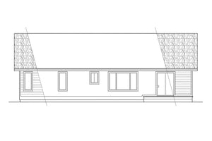 AM8103-A Traditional House, 3 Bedrooms, 2 Bathrooms | Rexburg House Plan Rear Elevation