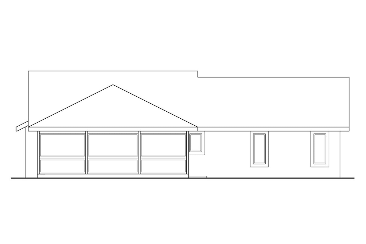 AM7789-A Mediterranean House Rear Elevation, 3 Bedrooms, 2 Bathrooms | 11-090 Florosa 
