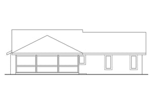 AM7789-A Mediterranean House Rear Elevation, 3 Bedrooms, 2 Bathrooms | 11-090 Florosa 