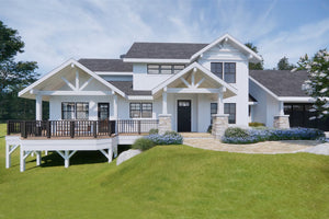 AM7071-A Craftsman House, 3 Bedrooms, 2.5 Bathrooms | Stratford House Plan Exterior-2