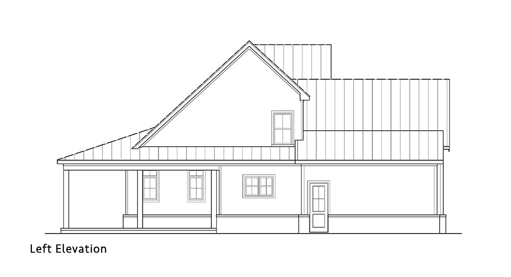 Strawberry Gardens House / Plan A753-A / Left Elevation