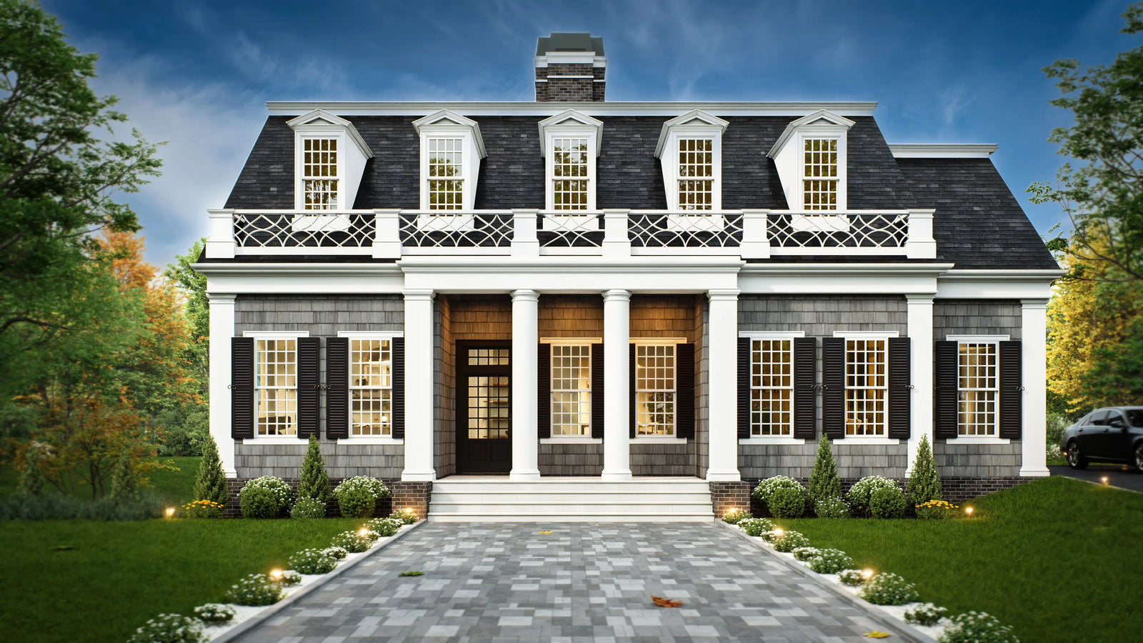 A407-A Colonial House Plan, 4 Bedrooms, 4 Bathrooms | Suffield House Exterior-1