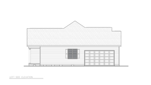 A8199-A Traditional House, 3 Bedrooms, 2 Bathrooms | Summer House Plan Left Elevation