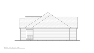 A8199-A Traditional House, 3 Bedrooms, 2 Bathrooms | Summer House Plan Right Elevation