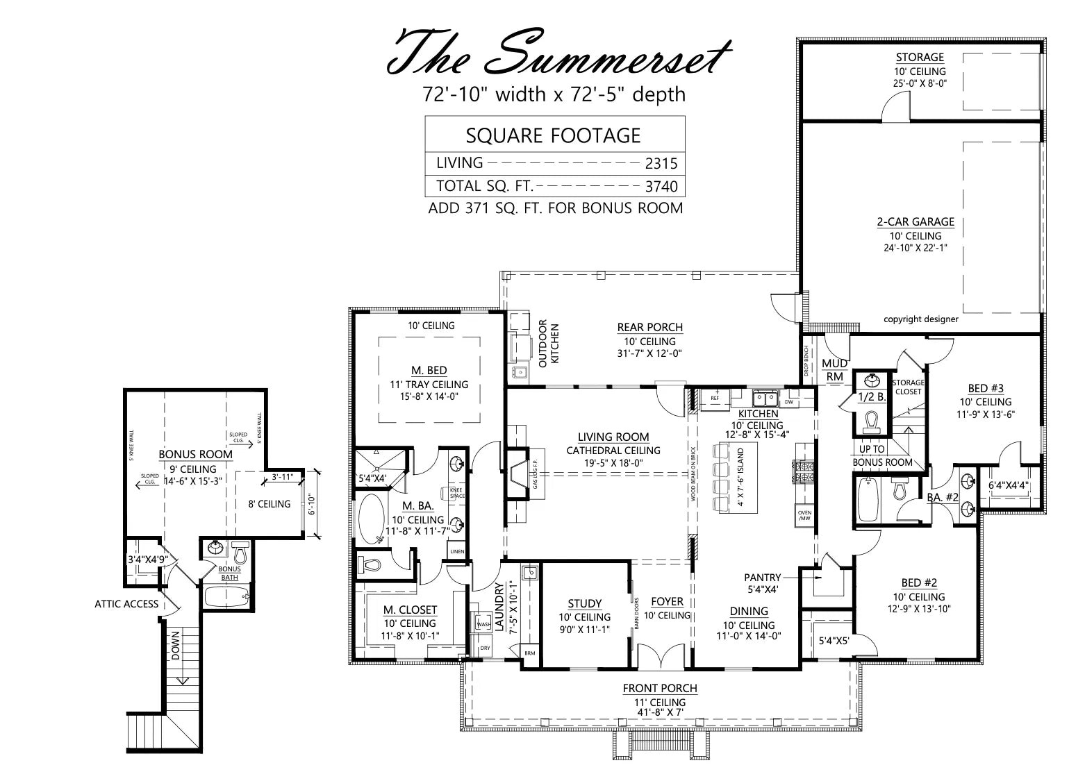 Summerset House Plan - Archival Designs House Plans