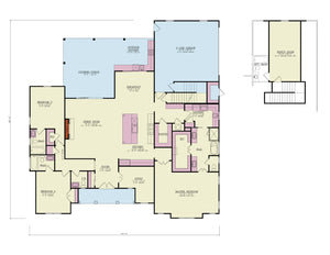 A7572-A Modern Farmhouse First Floor Plan, 3 Bedrooms, 3.5 Bathrooms | Sweet Maple House