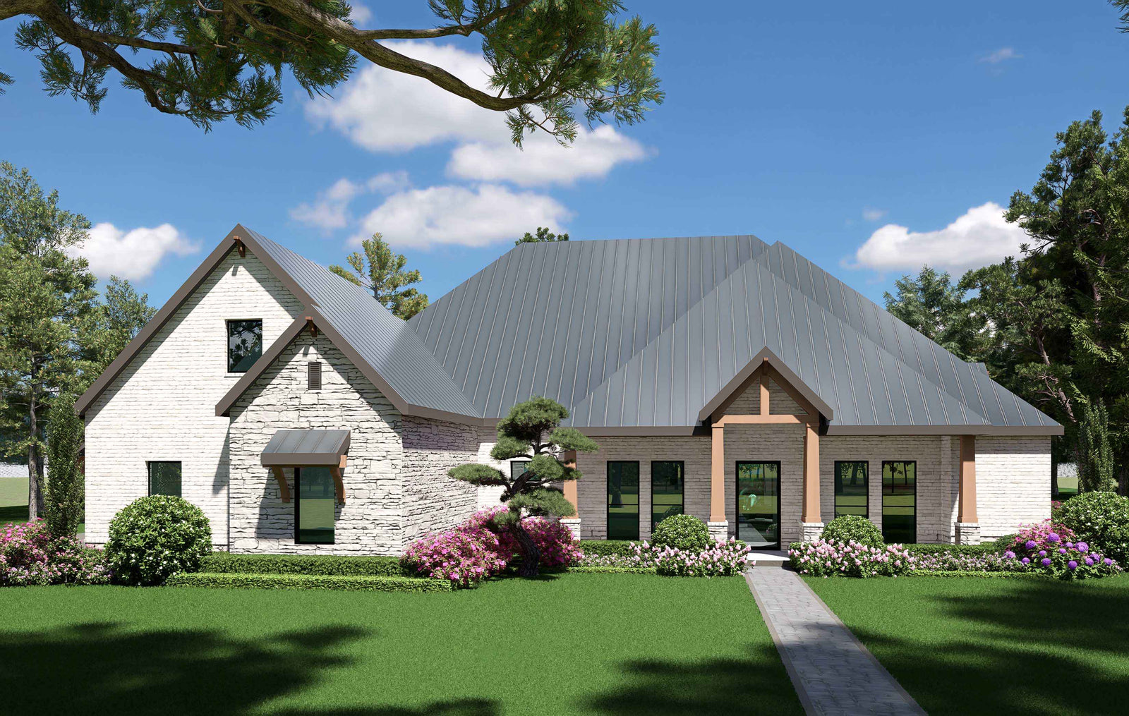 F8441-A Modern Farmhouse, 4 Bedrooms, 3.5 Bathrooms | Teal Harbor House Plan Exterior